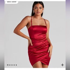 Windsor Wrapped In Stylish Satin Mini Dress